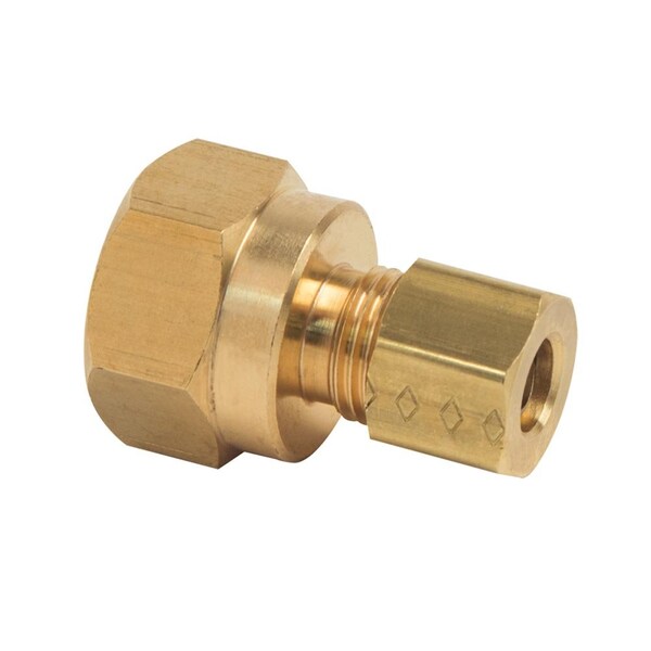 Thrifco Plumbing No. 66 1/4 Inch x 3/8 Inch Lead-Free Brass Compression FIP Adapter 9466006 - main
